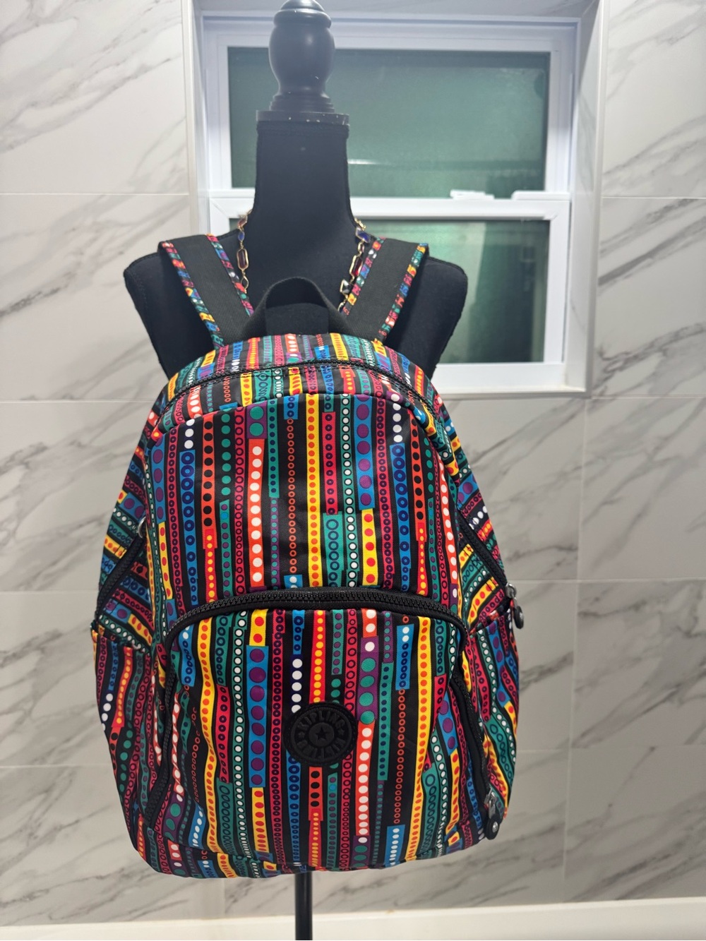 Kipling Multicolor Striped Backpack - Picture 3 of 14